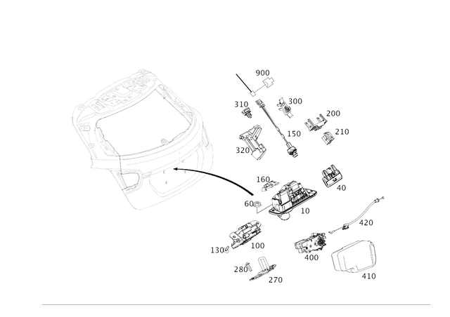 1567400300 - Rear-End Door: Door Lock for Mercedes-Benz: GLA250 Image image