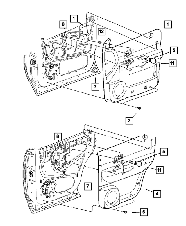 5KB941D5AB - Interior Trim: Front Door Trim Panel, Right for Mopar Image image