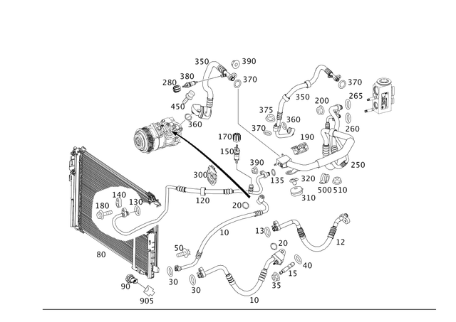 9913208 - Heating and Ventilation: Double End Stud for Mercedes-Benz: B Electric Drive, B250e, CLS550, CLS63 AMG, CLS63 AMG S, E550, E63 AMG, E63 AMG S Image image