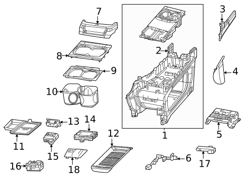 Center Console for 2022 Chrysler Pacifica #1