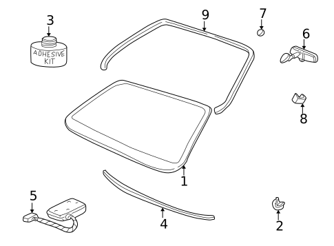 Glass - Windshield for 1991 Buick Riviera #8