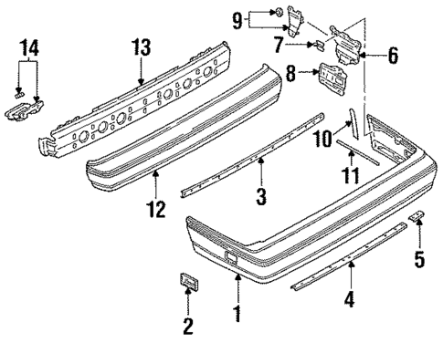 Bumper Assembly - Rear for 1989 Nissan Stanza #0