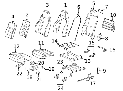 Driver Seat Components for 2013 Chevrolet Corvette #1
