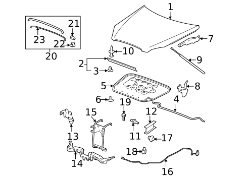 Exterior Trim - Hood for 2010 Buick Lucerne #0