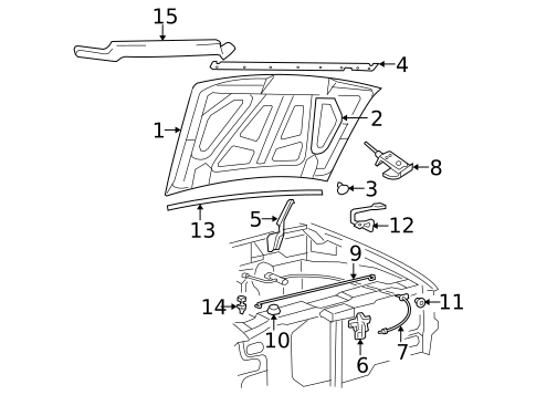Hood & Components for 1999 Ford Ranger #0