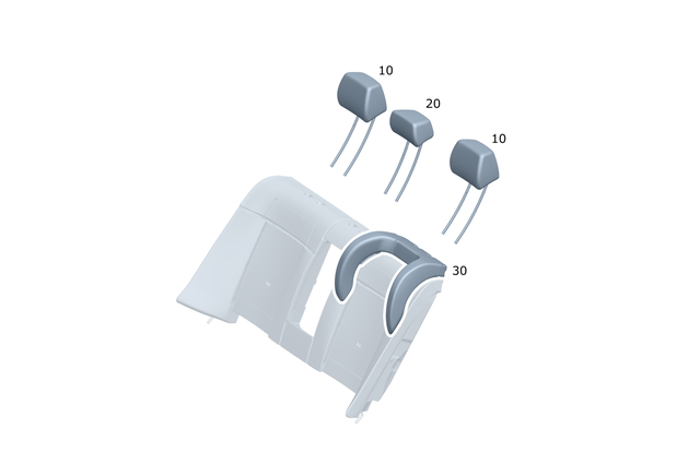 2059707050 - Rear Seat: Side Head Restraint for Mercedes-Benz Image image