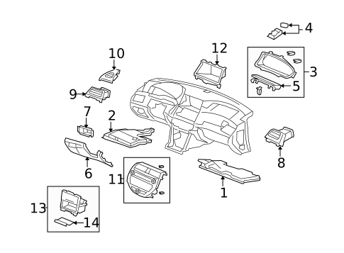 Instrument Panel Components for 2011 Honda Accord Crosstour #0