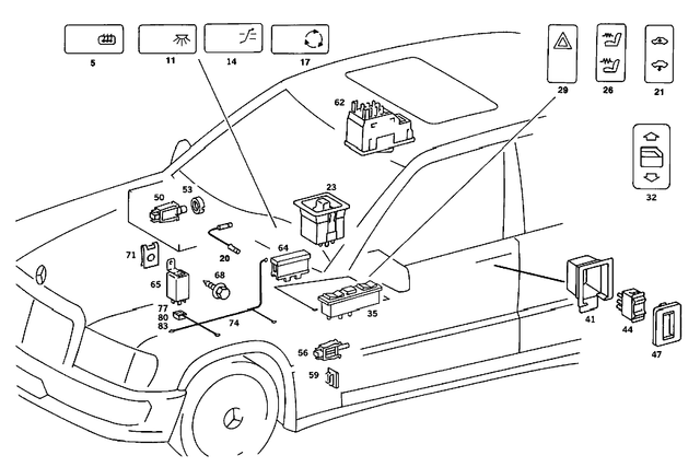 8205810 - Electrical System: Switch for Mercedes-Benz Image image