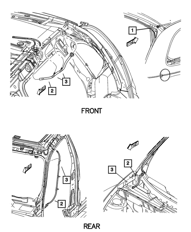 4724539AB - Body Sheet Metal Except Doors: Sunroof Drain Hose, Right &amp; Left, Rear for Mopar Image