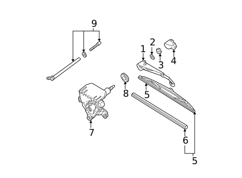 Wiper & Washer Components for 2002 Mercedes-Benz ML500 #1