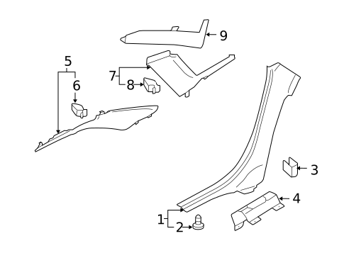 Interior Trim - Quarter Panels for 2009 Audi A8 Quattro #0