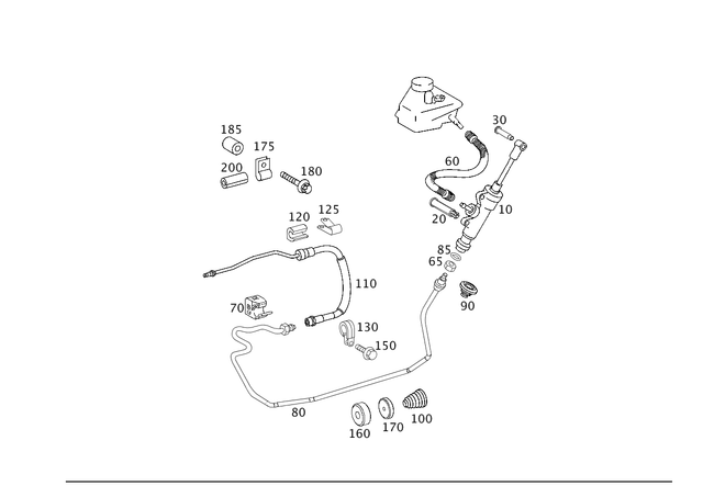 203290021264 - Pedal Assembly: Cylinder for Mercedes-Benz: 180C, C230, C240, C280, C32 AMG, C320, C350, C55 AMG Image image