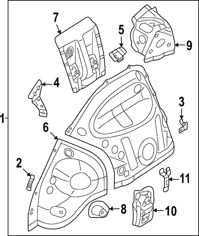 1EA809851A - Body: Inner Wheelhouse for Audi Image