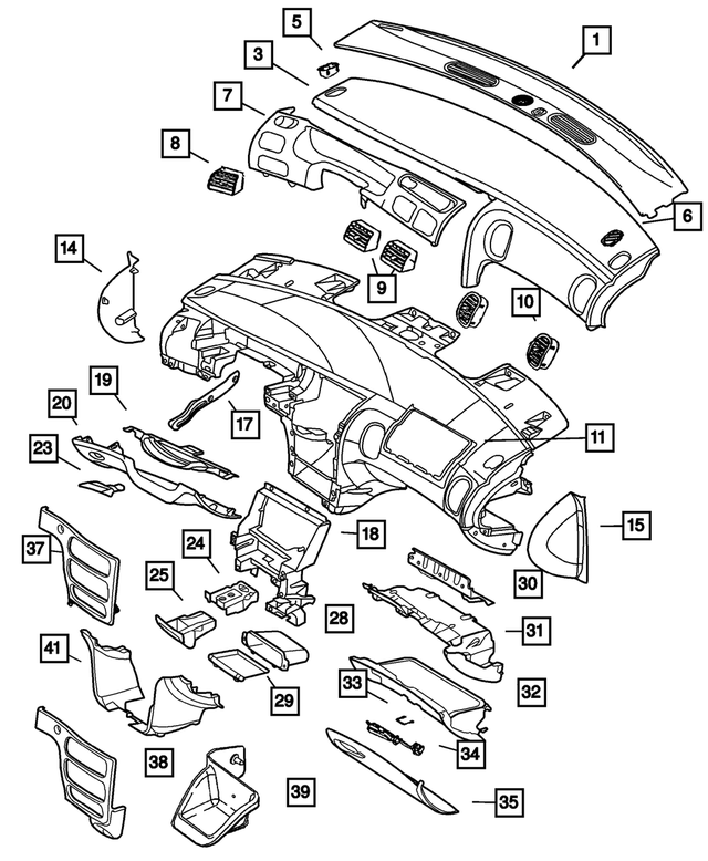 MN83DX9AC - Instrument Panel and Radios and Consoles: Instrument Panel Cover for Mopar Image