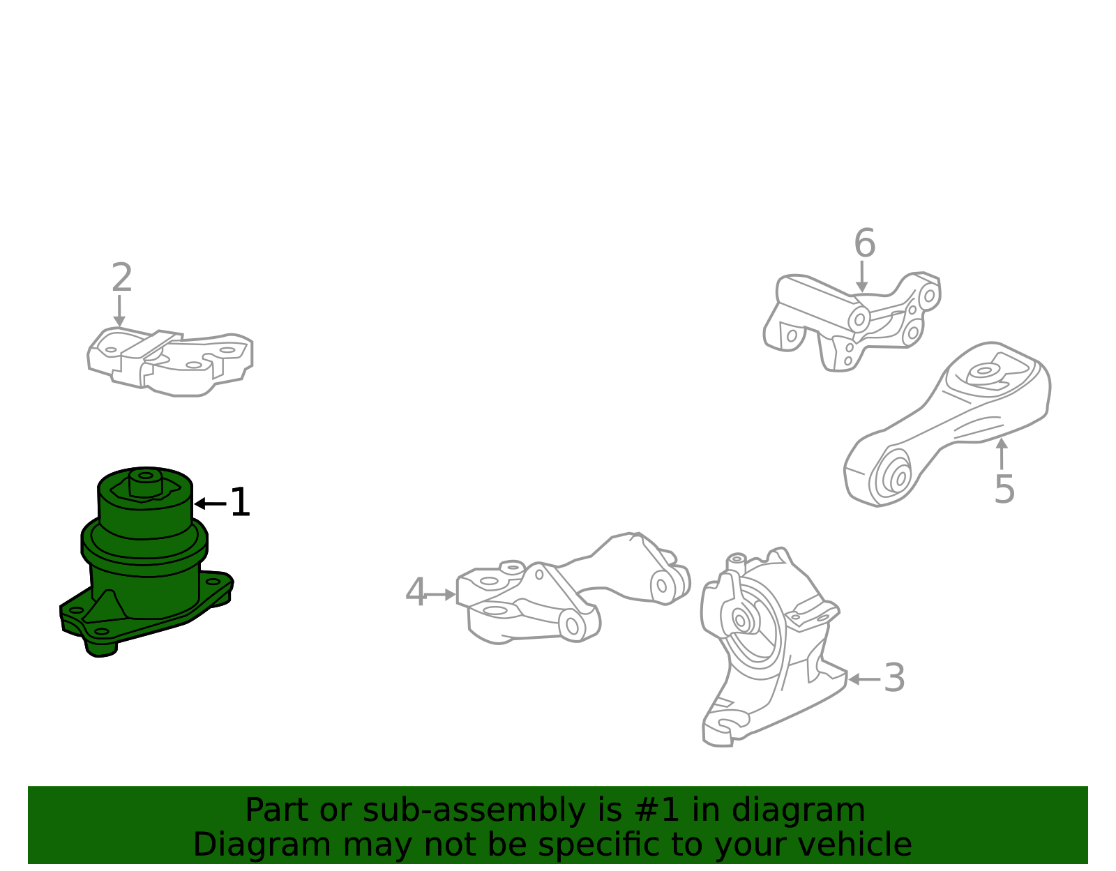 50822-SZT-003 - Rubber Sub-Assembly Engine Side Mounting - 2011