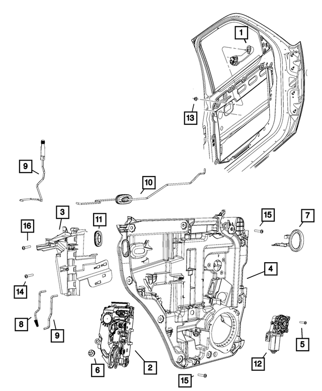 68004926AA - : Outside Handle To Latch Link, Right, Export for Mopar Image