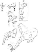 25630778 - Body: Inner Wheelhouse for Buick: LeSabre, Park Avenue | Oldsmobile: 88, 98, LSS, Regency | Pontiac: Bonneville Image image