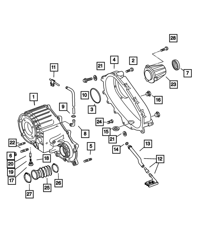« 5103261AB – Transfer Case Model 244 [DHU] : Avant De Boîte De Transfert Carter pour Mopar Image »