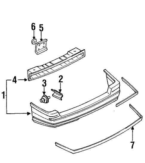 Bumper & Components - Rear for 1993 Mercury Tracer #0