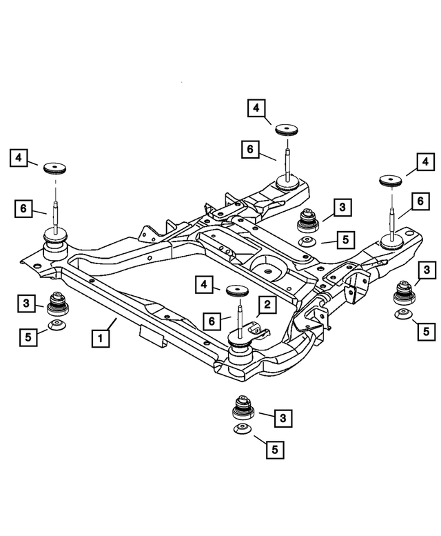 68025168AB - Frames and Bumpers: Front Suspension Cradle for Mopar Image