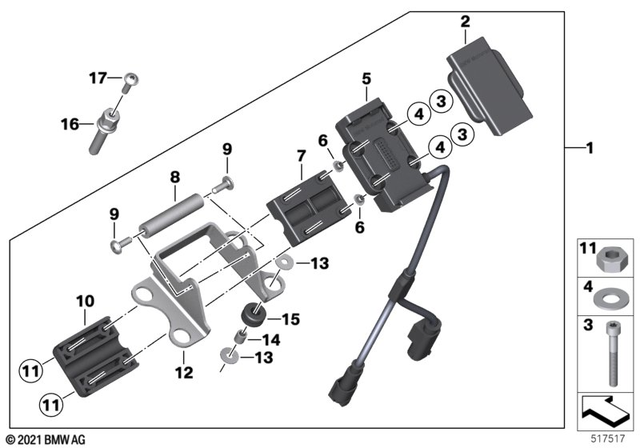 65908525238 - Navigation &amp; Communication: Clamping                  for BMW-Motorrad Image