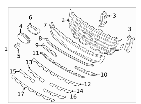 Grille & Components for 2018 Ford Expedition #0