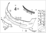 51110307542 - Vehicle Trim: Trim Cover, Bumper, Primed, Front for BMW Image