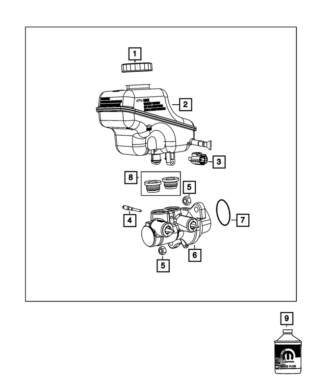 « 68048549AB – Brakes : Maître-cylindre De Frein RÉservoir pour Mopar Image »