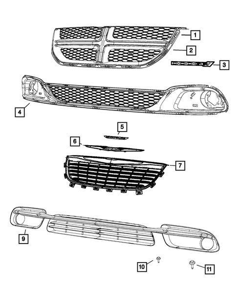 Grilles for 2016 Dodge Grand Caravan #0
