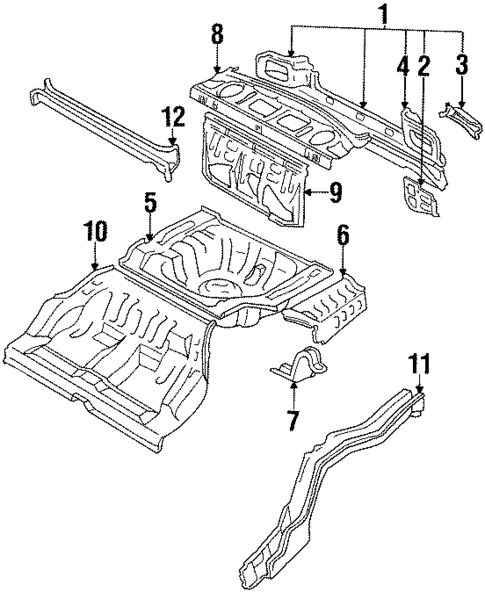 Rear Body & Floor for 1994 Mitsubishi Diamante #0