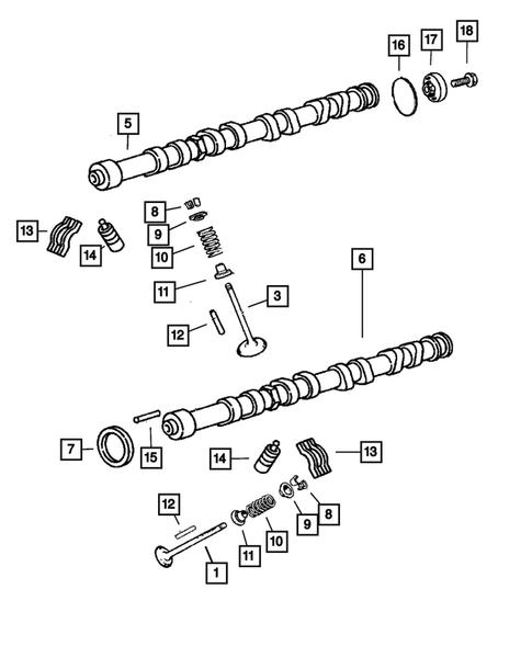 Camshafts and Valves for 2005 Chrysler Sebring #0
