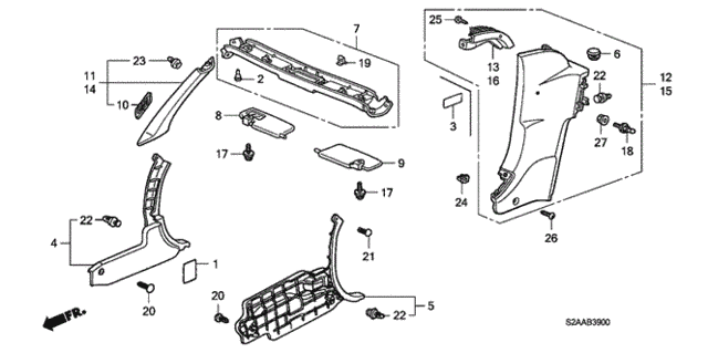 Pillar Garnish for 2008 Honda S2000 #0