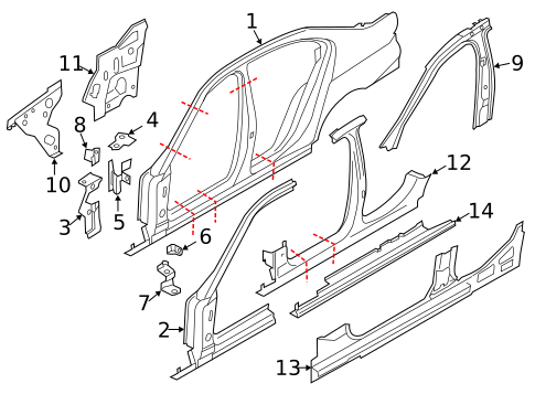 Center Pillar & Rocker for 2016 BMW 535i xDrive #0