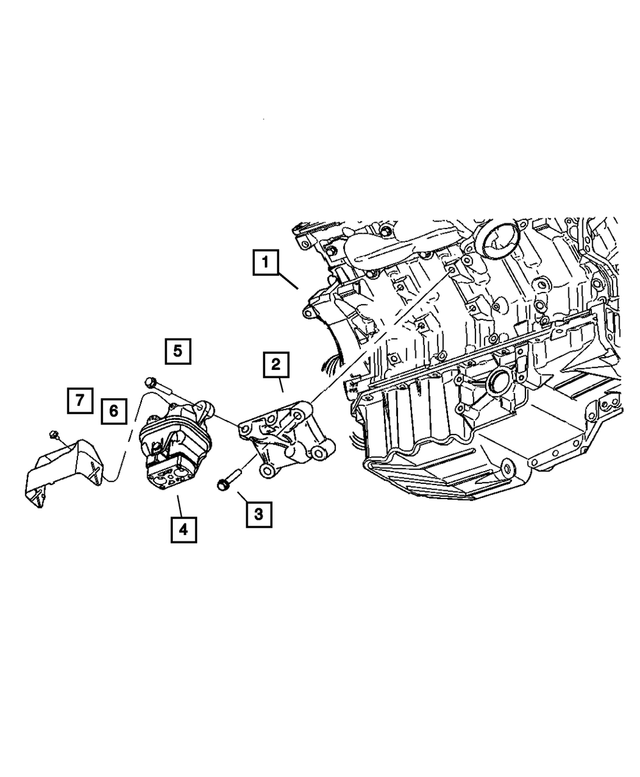 4578154AC - Engine Mounting: Engine Mount Bracket, Right for Mopar Image