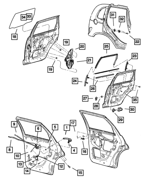 Rear Door for 2001 Chrysler PT Cruiser #0