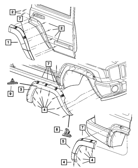 Moldings and Ornamentation for 2006 Jeep Commander #0