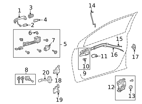 Lock & Hardware for 2011 Toyota Corolla #0