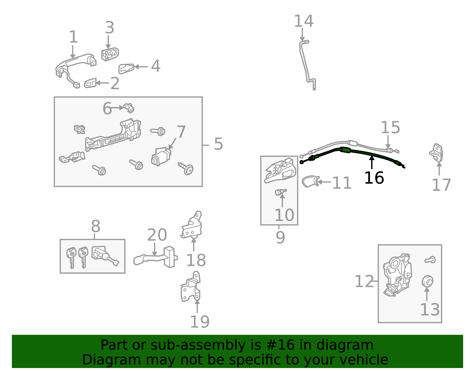 69750-02180 - Lock Cable 2009-2013 Toyota Corolla | Toyota Parts Space