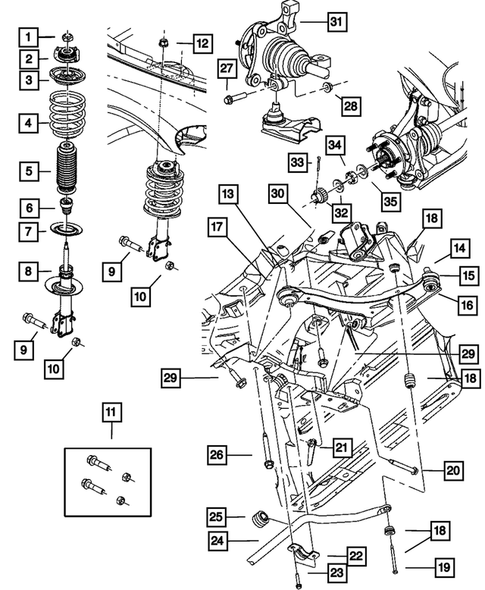 Front Suspension for 2005 Chrysler PT Cruiser #0