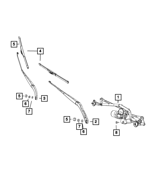 68266598AA - Electrical: Front Wiper Arm for Mopar Image