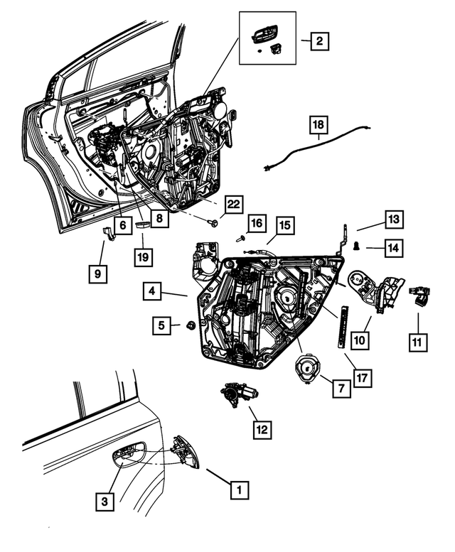 1MZ81PDNAH - Doors, Door Mirrors and Related Parts: Exterior Door Handle, Left for Mopar Image