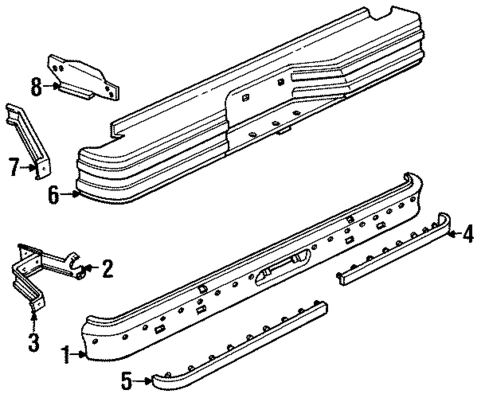 Bumper Assembly - Rear for 1988 Dodge Ramcharger #0