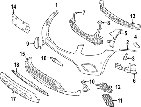 Bumper & Components - Front for 2022 Mercedes-Benz GLC43 AMG #1