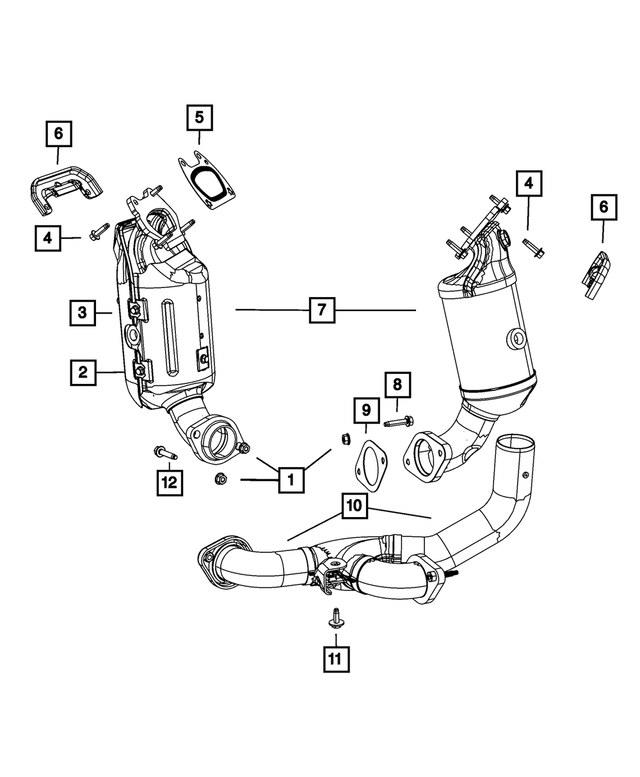 68210982AC - 3.6L Gas; Engine: Exhaust Crossunder Pipe for Mopar Image image