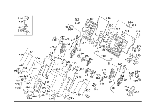 Rear Folding Backrest for 1994 Mercedes-Benz E320 #0