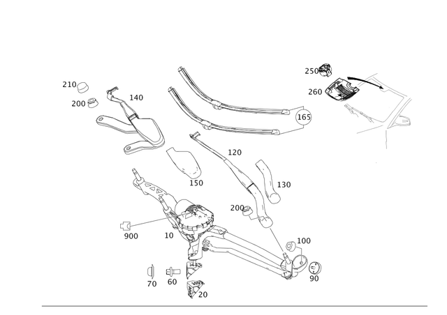 2128201800 - Electrical System: Parts Kit, Wiper Blade for Mercedes-Benz Image image