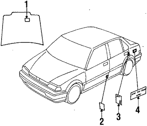 Labels for 1989 Honda Civic #0