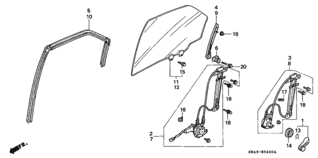 Rear Door Windows for 1995 Honda Civic #0