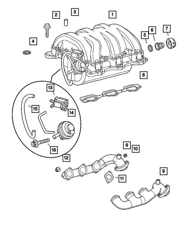 6104136AA - Engine 3.2L Single Over Head Cam 18 Valve V-6 [EGX]: Pan Head Bolt, Mounting for Mopar Image