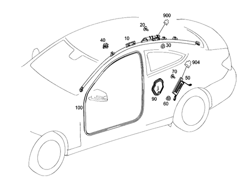 Head Side Air Bag, Door Edge Guard for 2014 Mercedes-Benz C 250 #0
